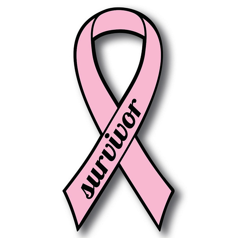 Magnet Me Up Support Breast Cancer Survivor Pink Ribbon Magnet Decal , 3.5x7 Inches, Heavy Duty Automotive Magnet for Car Truck SUV Image