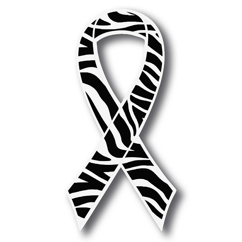 Magnet Me Up Support Carcinoid Cancer Awareness Zebra Ribbon Magnet Decal, 3.5x7 Inches, Heavy Duty Automotive Magnet for Car truck SUV Image