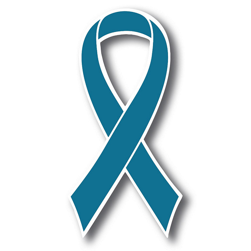 Magnet Me Up Support Cervical and Ovarian Cancer Awareness Teal Ribbon Magnet Decal, 3.5x7 Inches, Heavy Duty Automotive Magnet for Car Truck SUV Image