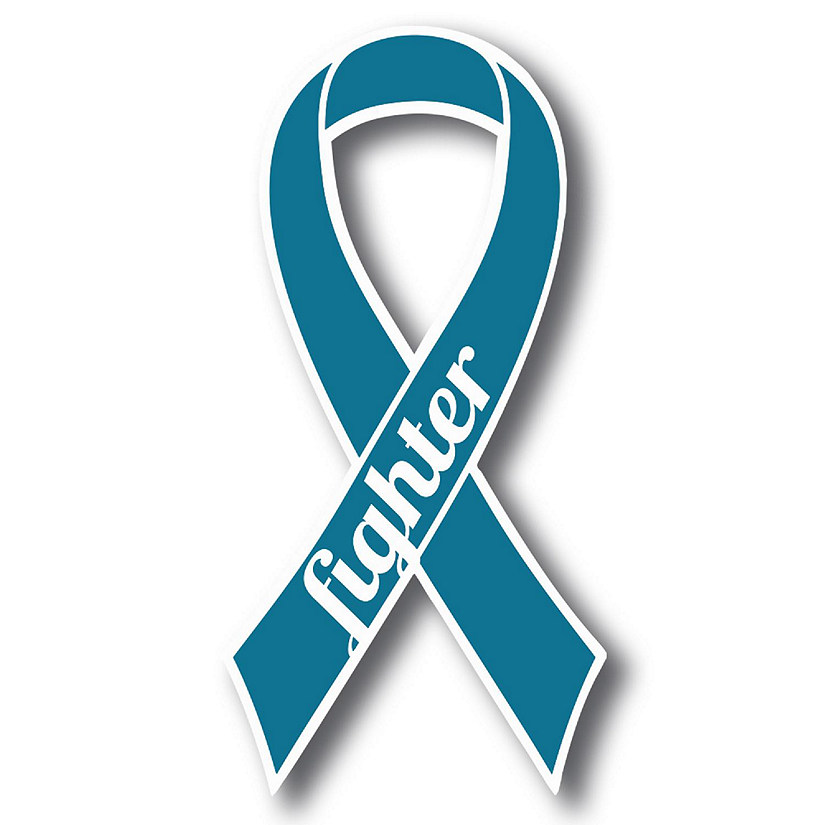 Magnet Me Up Support Cervical and Ovarian Cancer Fighter Teal Ribbon Magnet Decal, 3.5x7 Inches, Heavy Duty Automotive Magnet for Car Truck SUV Image