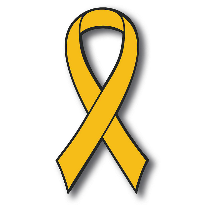 Magnet Me Up Support Childhood Cancer Awareness Gold Ribbon Magnet Decal, 3.5x7 Inches, Heavy Duty Automotive Magnet for Car Truck SUV Image
