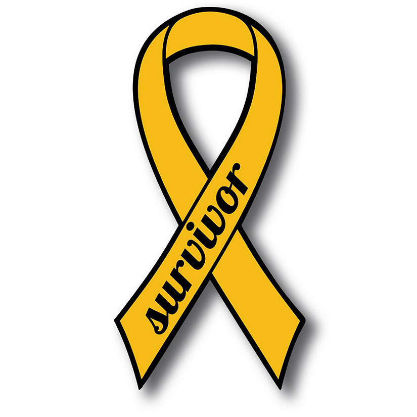 Magnet Me Up Support Childhood Cancer Survivor Gold Ribbon Magnet Decal,3.5x7 Inches, Heavy Duty Automotive Magnet for Car Truck SUV Image