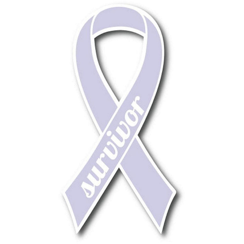 Magnet Me Up Support Esophageal and Stomach Cancer Survivor Periwinkle Ribbon Magnet Decal, 3.5x7 Inches, Heavy Duty Automotive Magnet for Car Truck SUV Image