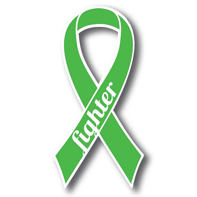 Magnet Me Up Support Gallbladder Cancer Fighter Kelly Green Ribbon Magnet Decal, 3.5x7 Inches, Heavy Duty Automotive Magnet for Car Truck SUV Image