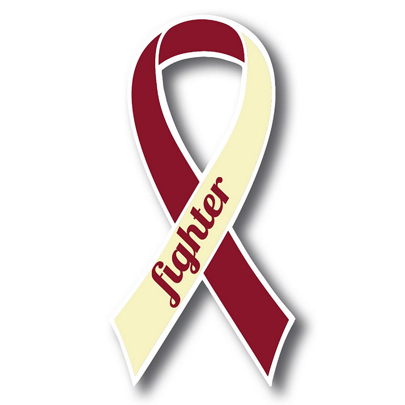 Magnet Me Up Support Head and Neck Cancer Fighter Burgundy and Ivory Ribbon Magnet Decal, 3.5x7 Inches, Heavy Duty Automotive Magnet for Car Truck SUV Image