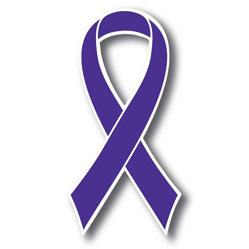 Magnet Me Up Support Hodgkins Lymphoma and Testicular Cancer Awareness Violet Ribbon Magnet Decal, 3.5x7 Inches, Heavy Duty Automotive Magnet for Car Truck SUV Image