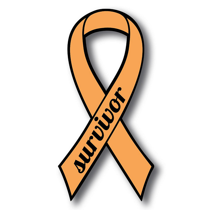 Magnet Me Up Support Leukemia and Kidney Cancer Survivor Orange Ribbon Magnet Decal, 3.5x7 Inches, Heavy Duty Automotive Magnet for Car Truck SUV Image