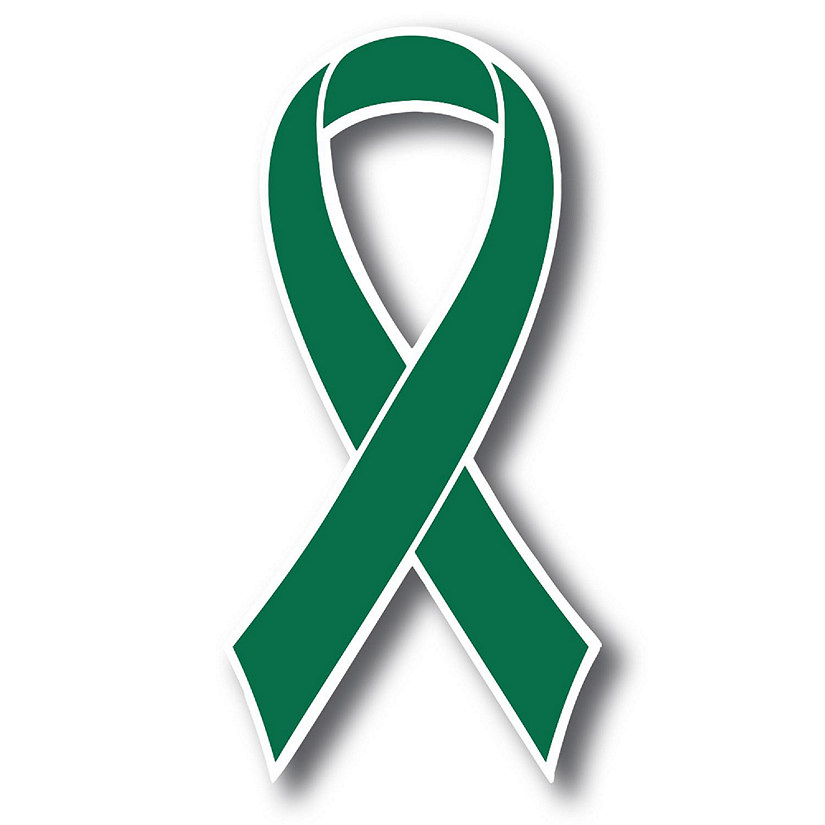 Magnet Me Up Support Liver Cancer Awareness Green Ribbon Magnet Decal, 3.5x7 Inches, Heavy Duty Automotive Magnet for Truck SUV Image