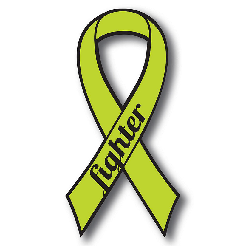 Magnet Me Up Support Non Hodgkins Lymphoma Cancer Fighter Lime Ribbon Magnet Decal, 3.5 x7 Inches, Heavy Duty Automotive Magnet for Car Truck SUV Image
