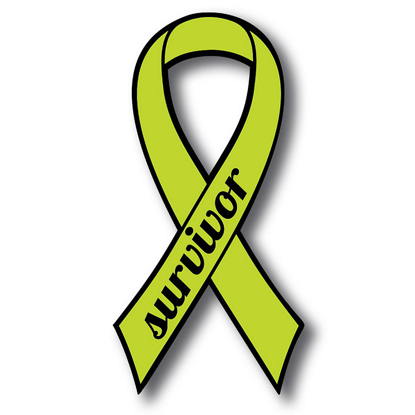 Magnet Me Up Support Non Hodgkins Lymphoma Cancer Survivor Lime Ribbon Magnet Decal, 3.5x7 Inches, Heavy Duty Automotive Magnet for Car Truck SUV Image