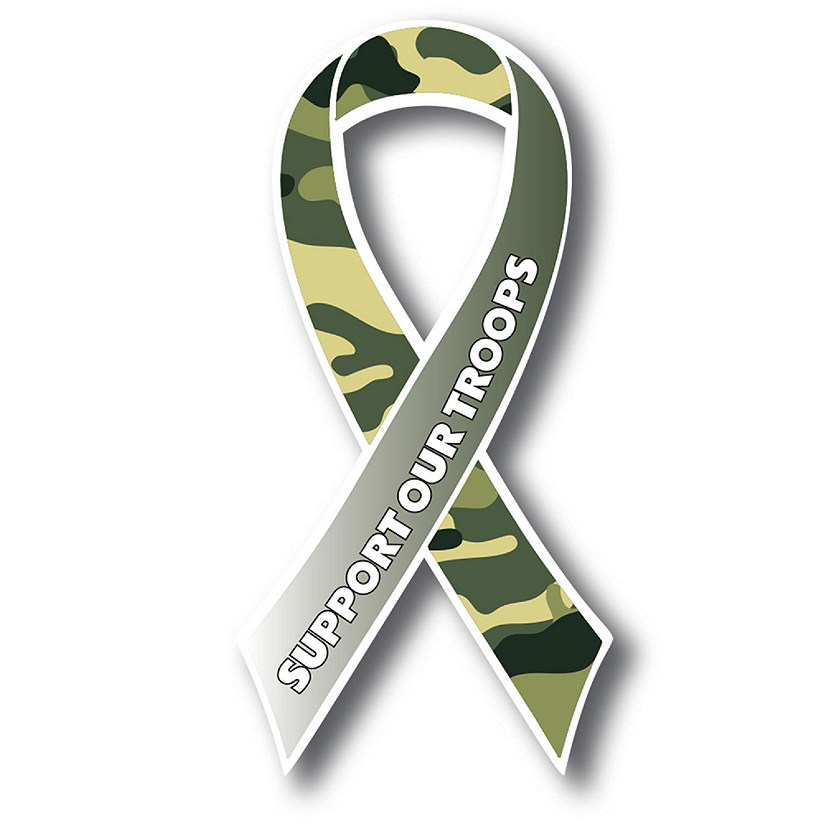 Magnet Me Up Support Our Troops Military Camouflage Patriotic Ribbon ...