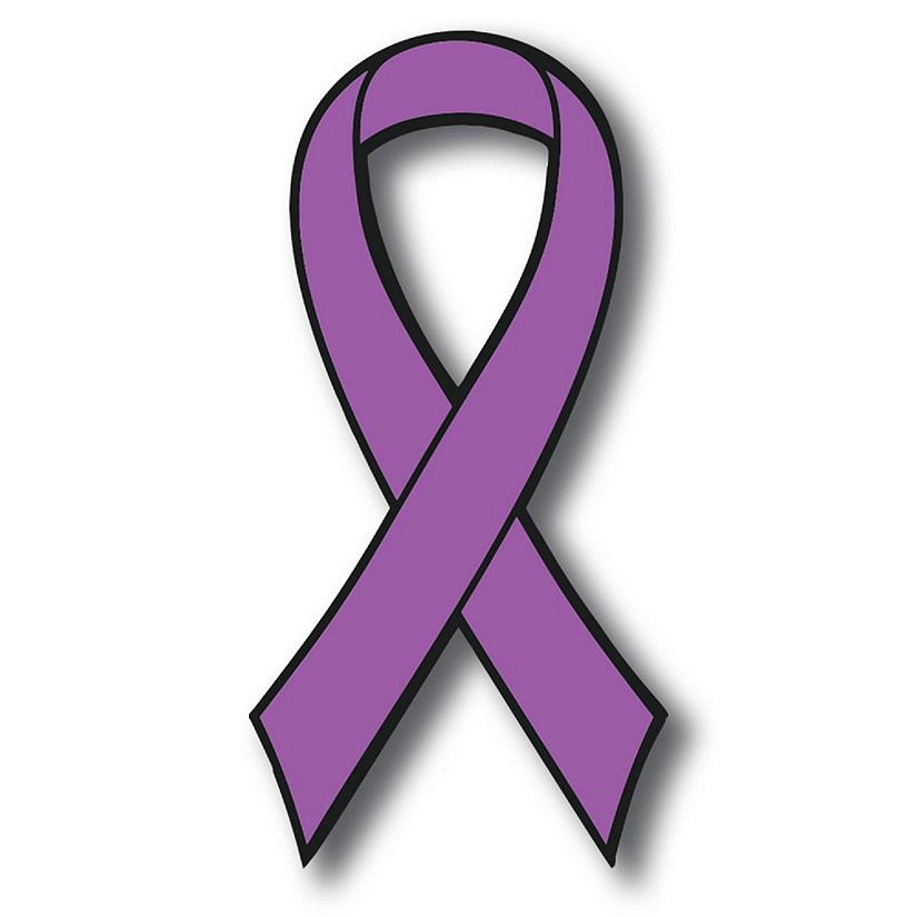 Magnet Me Up Support Pancreatic and Leiomyosarcoma Cancer Awareness Purple Ribbon Magnet Decal, 3.5x7 Inches, Heavy Duty Automotive Magnet for car Truck SUV Image