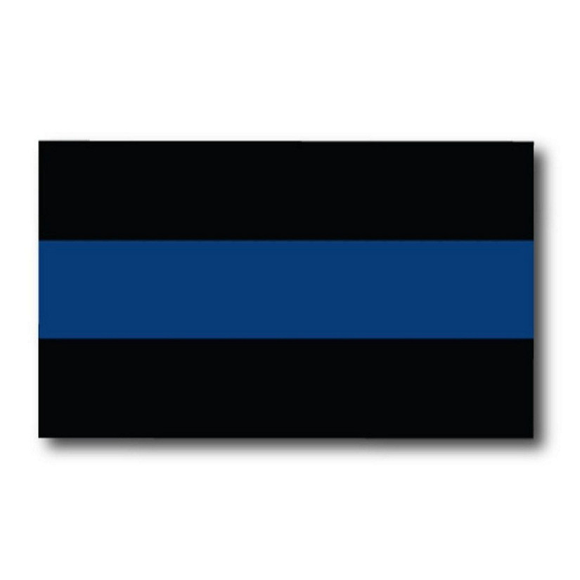 Magnet Me Up Thin Blue Line Magnet Decal, 3x5 inches, Black and Blue, Automotive Magnet for Car Truck SUV, in Support of Police and Law Enforcement Officers Image