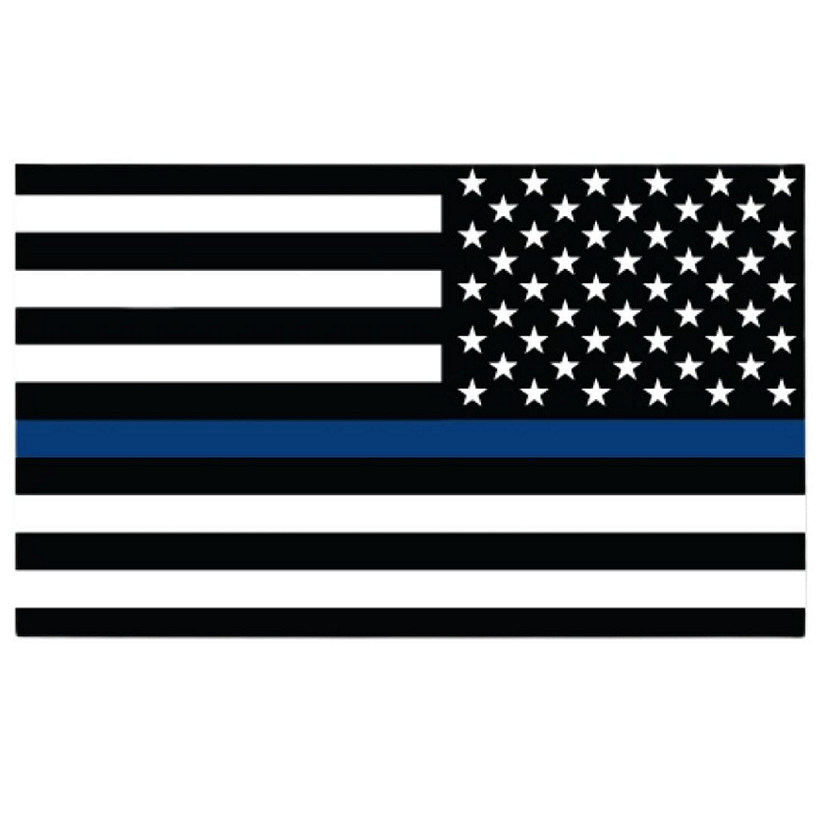 MAGNET ME UP THIN BLUE LINE REVERSE AMERICAN FLAG MAGNET DECAL 3X5-HEAVY DUTY FOR CAR TRUCK SUV-IN SUPPORT OF POLICE AND LAW ENFORCEMENT OFFICERS Image