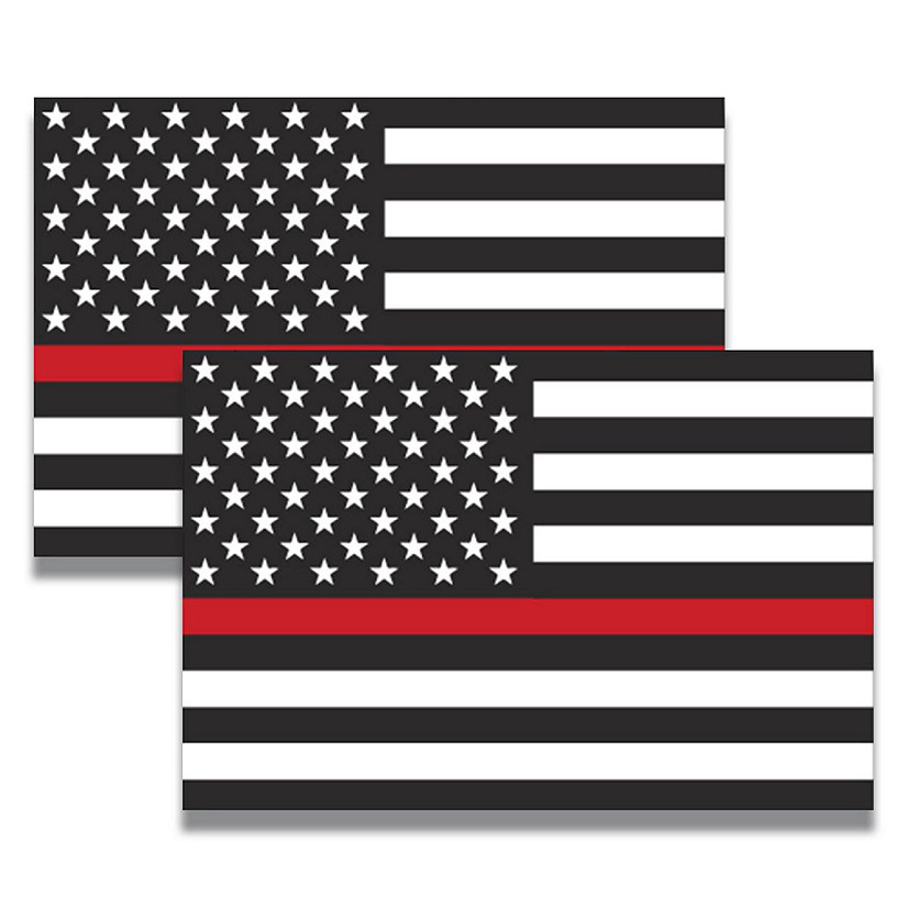 Magnet Me Up Thin Red Line Magnet Decal, 4x6 Inches, 2 Pack, Automotive Magnet for Car Truck SUV, in Support of Our Firefighters and Local Fire Department Image