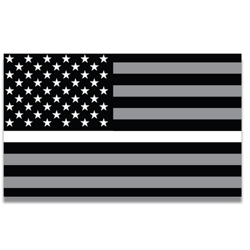 Magnet Me Up Thin White Line American Flag Magnet Decal, 3x5 In, Automotive Magnet for Car Truck SUV, in Support of All Emergency Medical Services Image