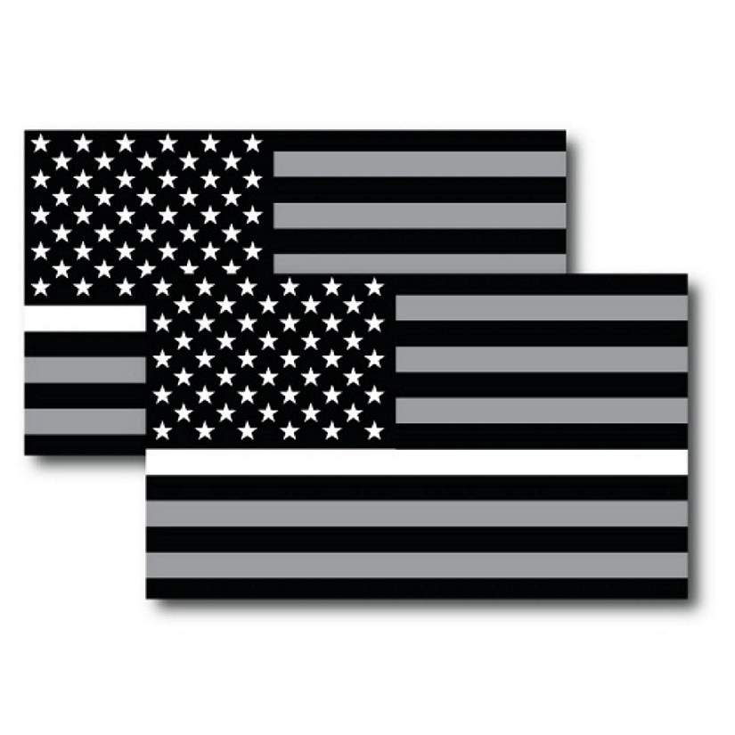 Magnet Me Up Thin White Line American Flag Magnet Decal, 3x5 Inches, 2 Pack, Automotive Magnet for Car Truck SUV, in Support of All Emergency Medical Services Image