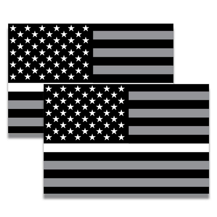 Magnet Me Up Thin White Line American Flag Magnet Decal, 4x6 Inches, 2 PK, Black, White, Magnet for Car Truck SUV, in Support of All Emergency Medical Services Image