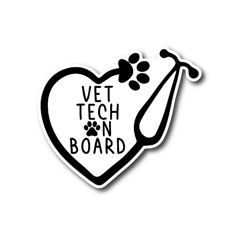 Magnet Me Up Vet Tech On Board Magnet Decal, 5x5.5 Inches, Heavy Duty Automotive Magnet for Car Truck SUV Image