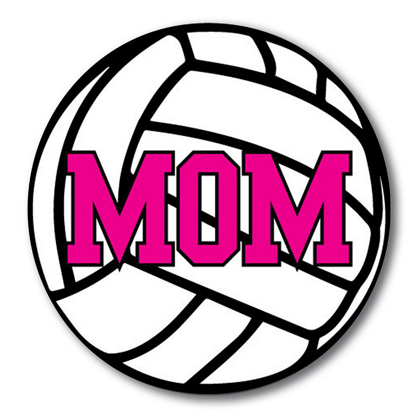 Magnet Me Up Volleyball Mom Magnet Decal, 5 Inch Round, Heavy Duty Automotive Magnet for Car Truck SUV Image