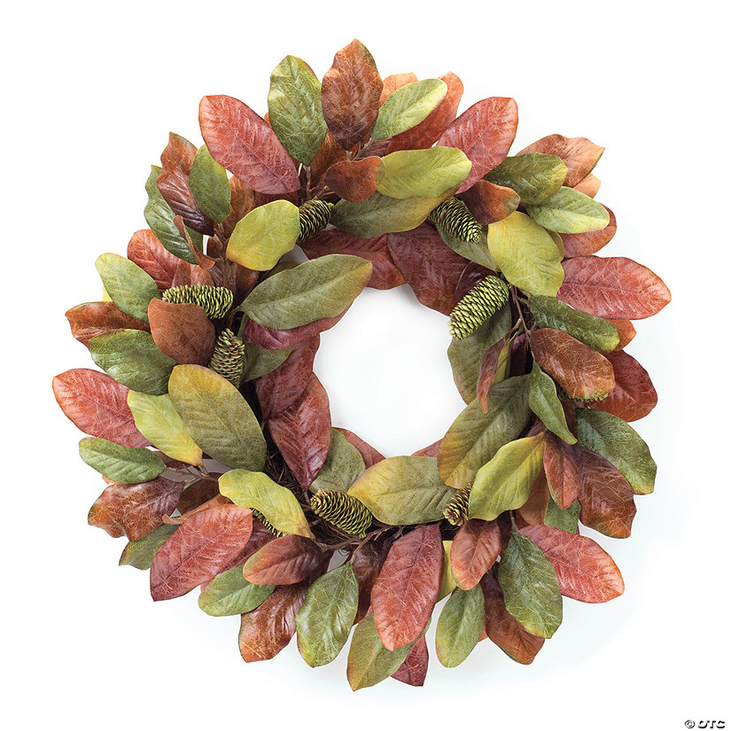 Magnolia Leaf Wreath 26"D Polyester Image