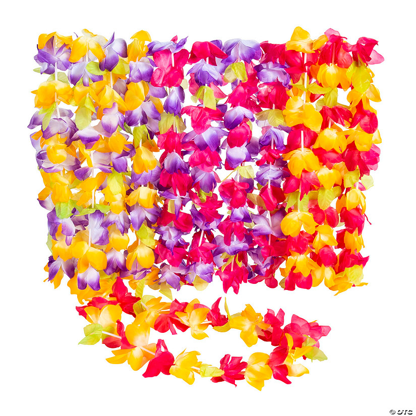 Mahalo Floral Polyester Leis - 12 Pc. Image