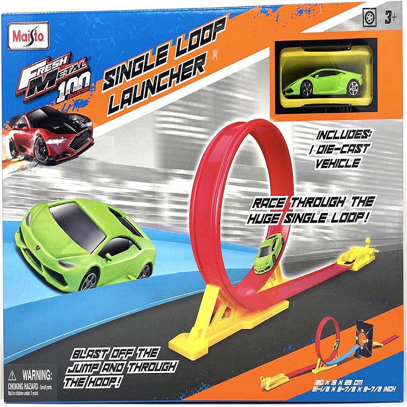 Maisto Single Loop Launcher with Die Cast Green Lamborghini Racer Car Image