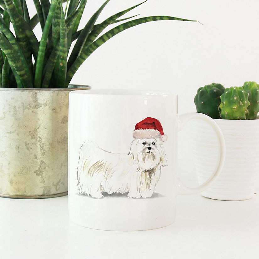 Maltese Santa Hat Ceramic Mug Image