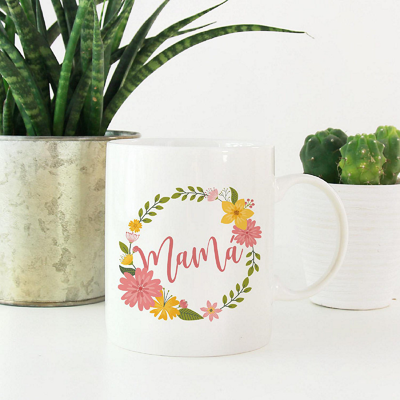 Mam Floral Wreath Ceramic Mug Image