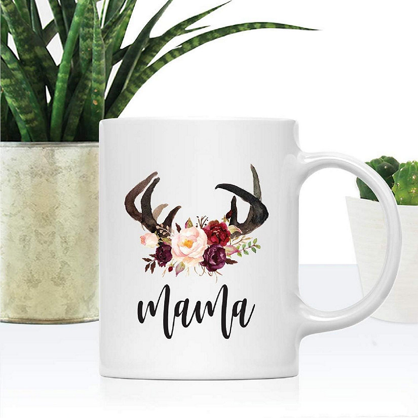 Mama Antlers Florals Ceramic Mug Image