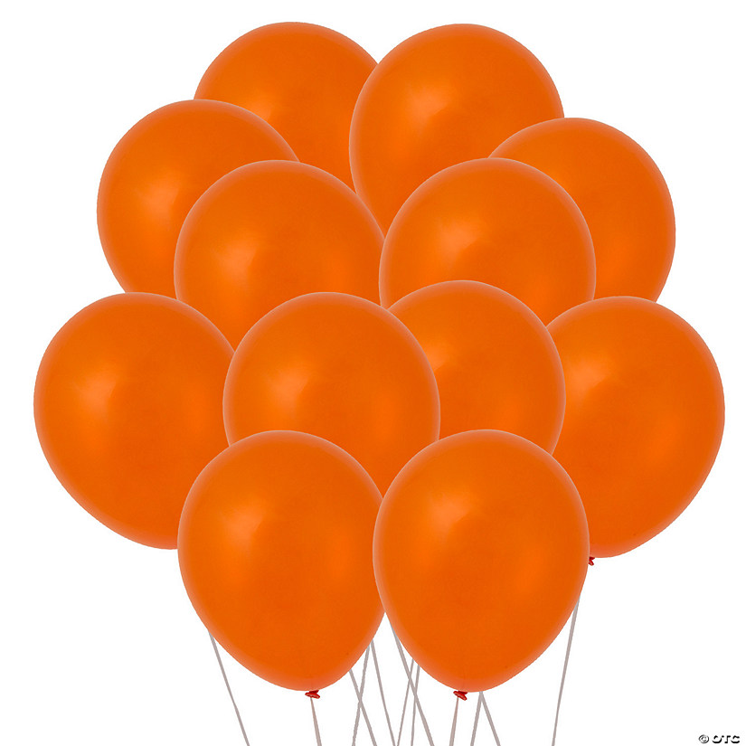 Mandarin Orange Fashion Color 11" Latex Balloons - 25 Pc. Image