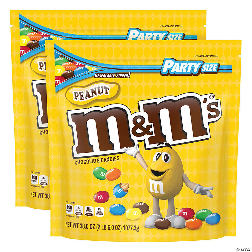 M&M's Party Bag Peanut, 38 oz, 2 Pack Oriental Trading