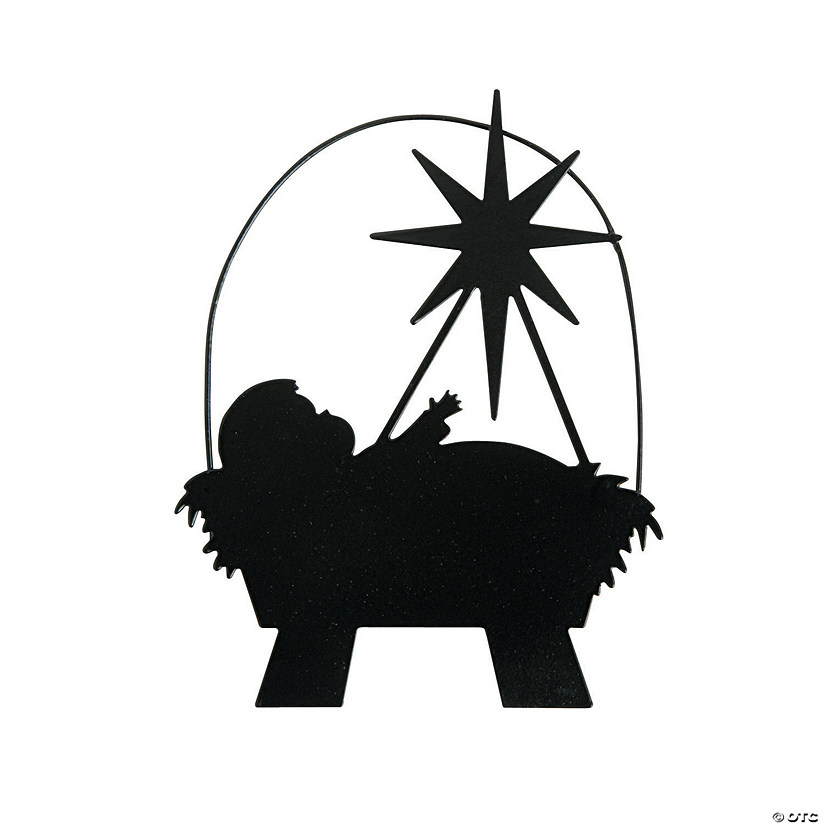 Manger Silhouette Resin Christmas Ornaments - 12 Pc. Image