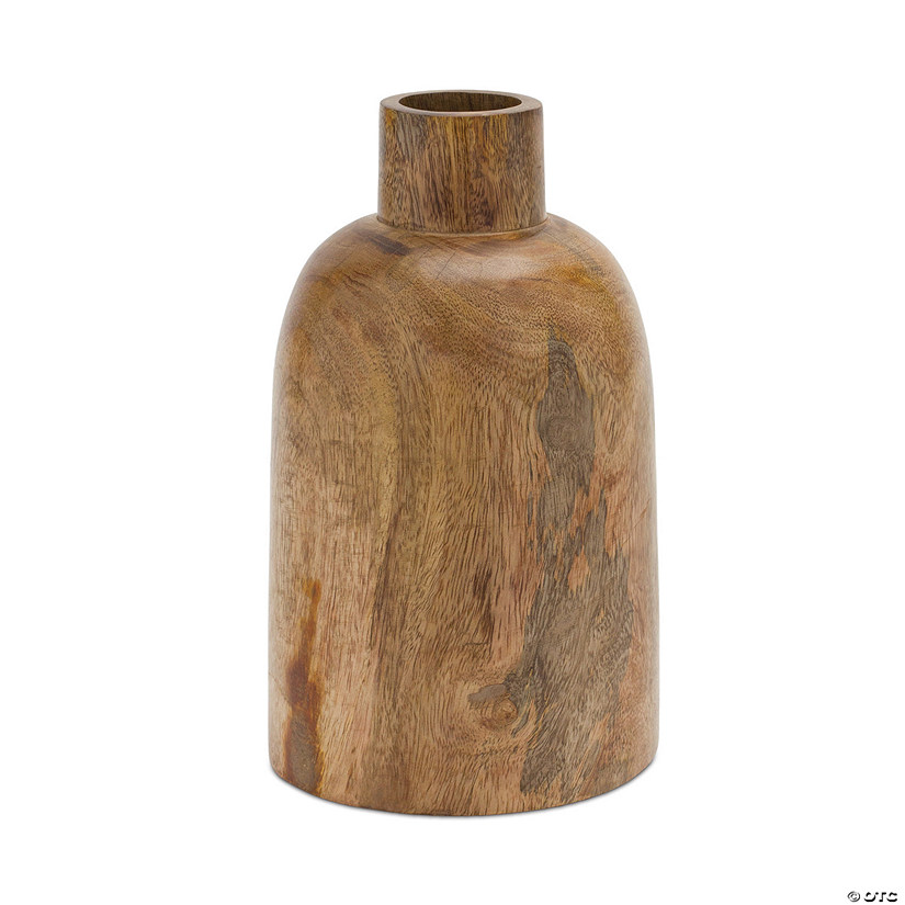 Mango Wood Bottle Vase Set Of 2) 8.75"H Image