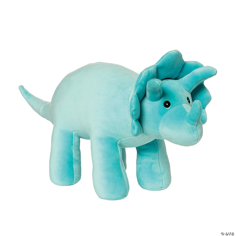 Manhattan Toy Velveteen Dino Aqua Triceratops Stuffed Animal Image
