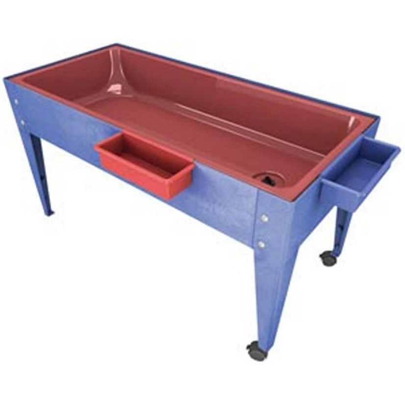 Manta Ray S6224 Red Liner Sand And Water Activity Center with Lid And 2 Casters Blue Image