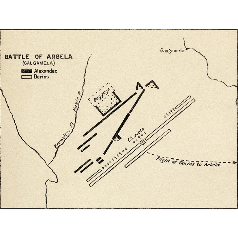 Map Of The Battle Of Gaugamela Which Took Place In 331 B.C. And Was