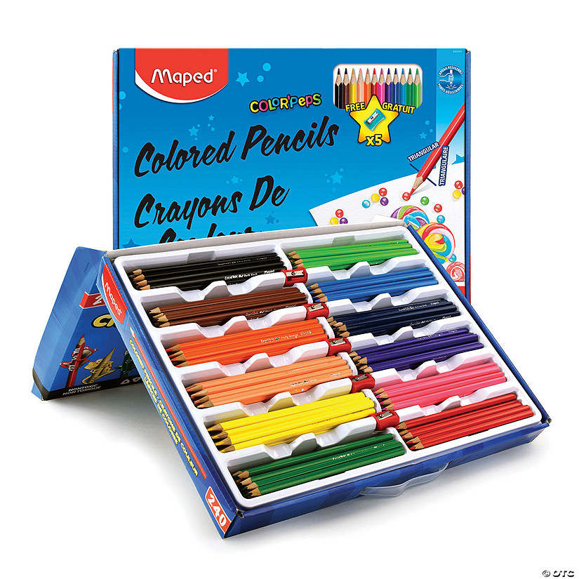 Maped Color'Peps Triangular Colored Pencils, School Pack of 240 Image