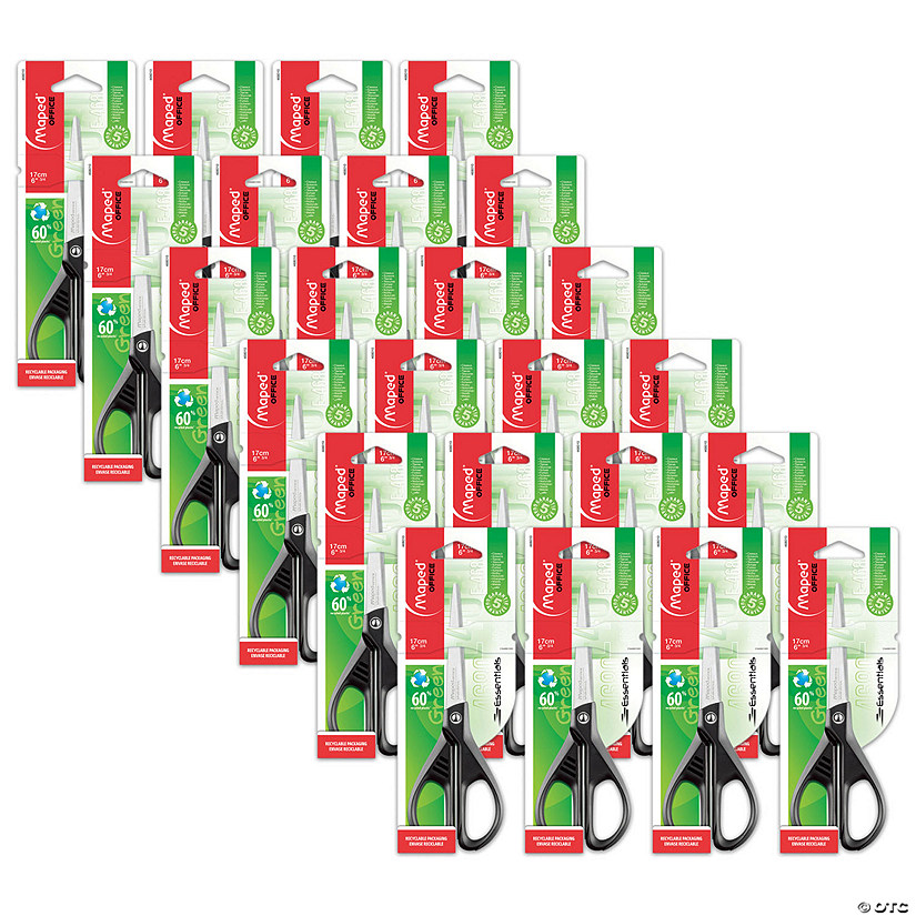 Maped Essentials Eco-Friendly Multipurpose Scissors 6.75", Pack of 24 Image