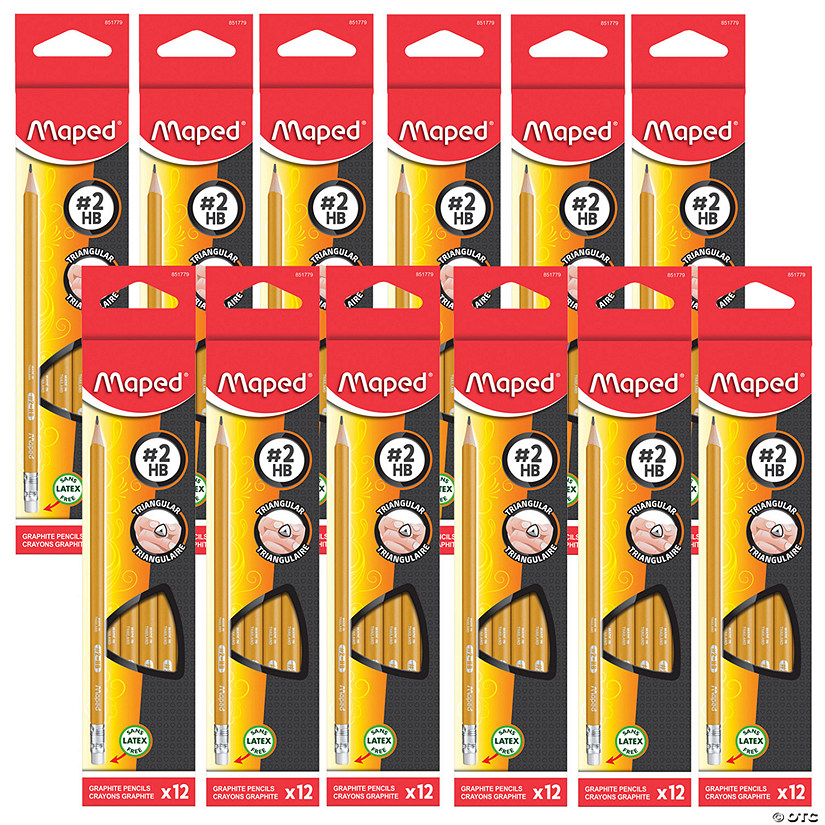 Maped Essentials Triangular Graphite #2 Pencils, 12 Per Pack, 12 Packs Image