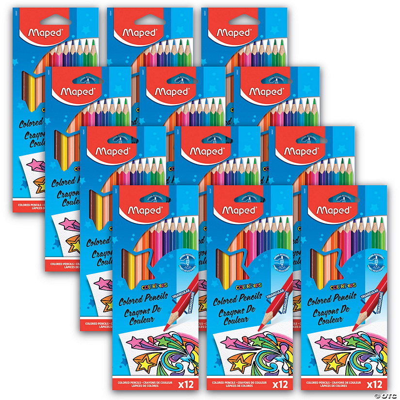 Maped Triangular Colored Pencils, 12 Per Pack, 12 Packs Image