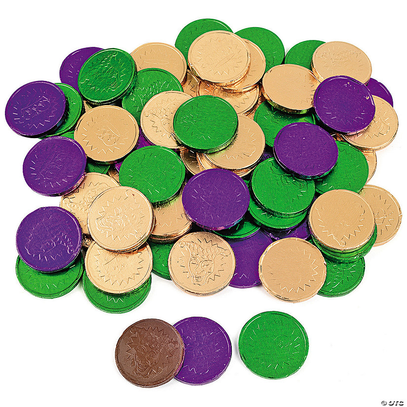 Mardi Gras Coins Chocolate Candy - 60 Pc. Image