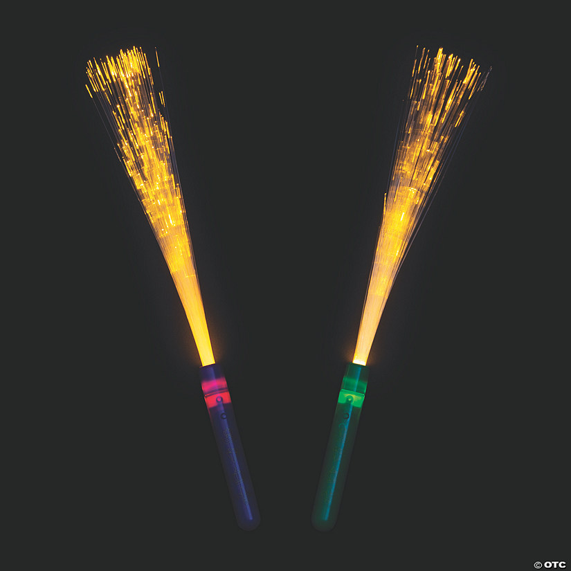 Mardi Gras Fiber Optic Light-Up Wands - 12 Pc. - Less Than Perfect Image