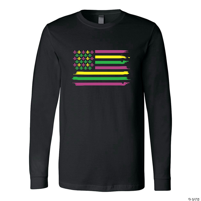 Mardi Gras Flag Adult&#8217;s T-Shirt - Medium Image