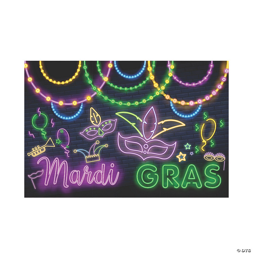 Mardi Gras Glow Backdrop - 3 Pc. Image