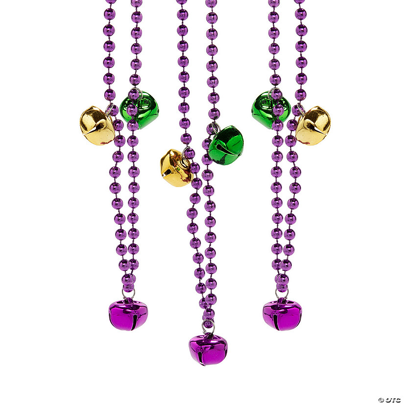Mardi Gras Jingle Bell Beads - 12 Pc. Image