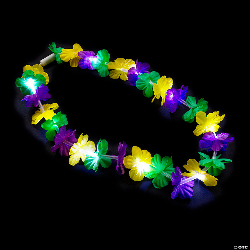 Mardi Gras Light-Up Polyester Leis- 12 Pc. Image