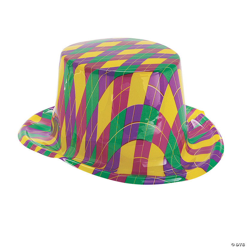 Mardi Gras Pattern Top Hats - 12 Pc. Image
