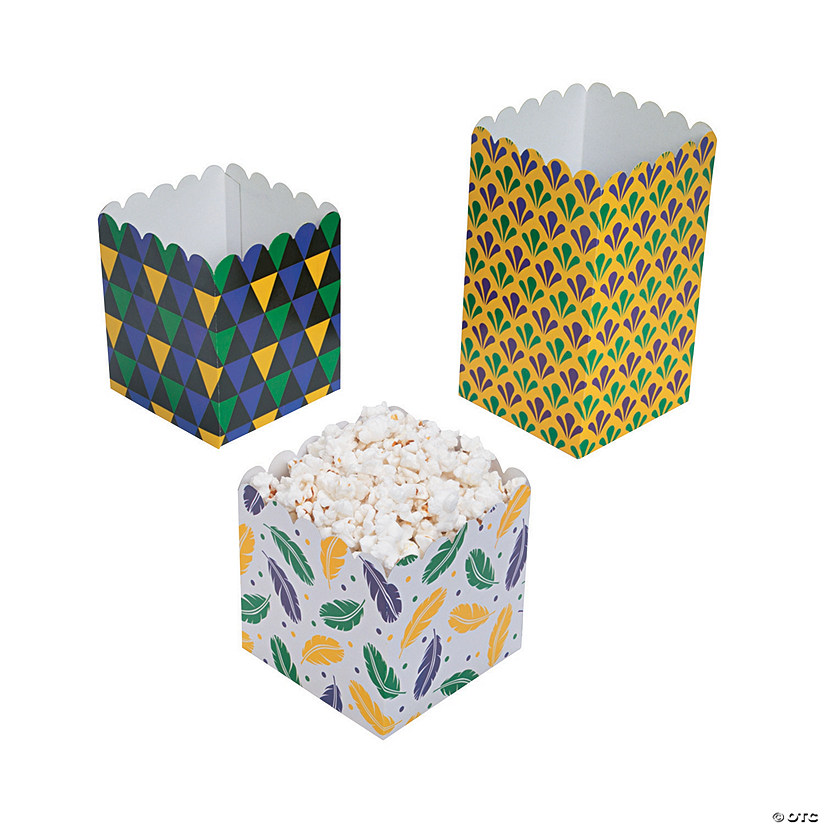 Mardi Gras Popcorn Boxes - 12 Pc. Image