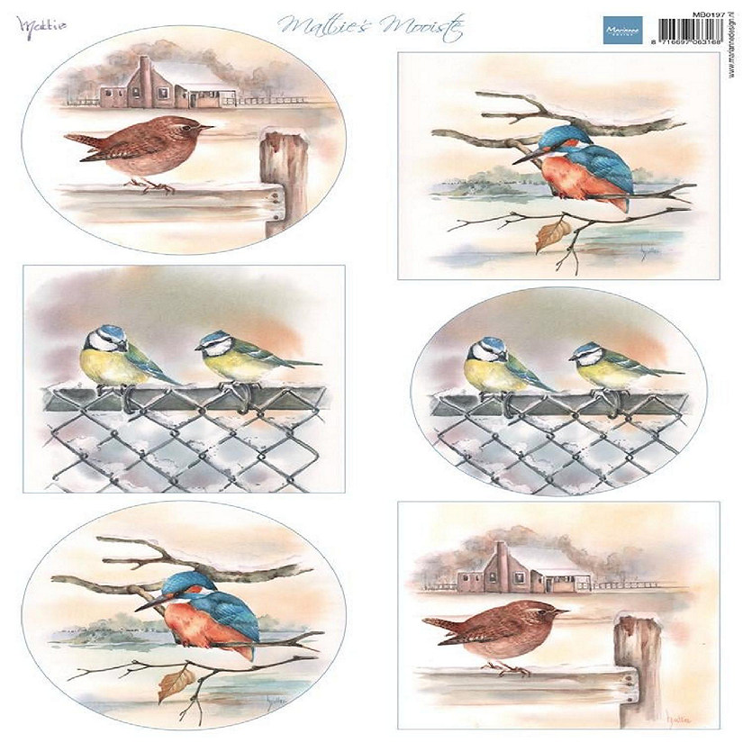 Marianne Design A4 Cutting Sheet  Mattie's Mooiste Birds In Winter Image
